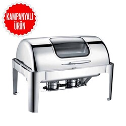 EPINOX MARKA - Chafing Dish Roll Top Camlı 9 L (CDR-9C)