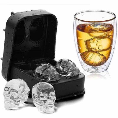 Silicone Ice Mold - 4 Skulls (KBK-43) - 2